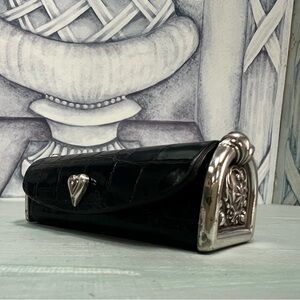 Brighton Faux Croc Black Lipstick Case
With Mirror